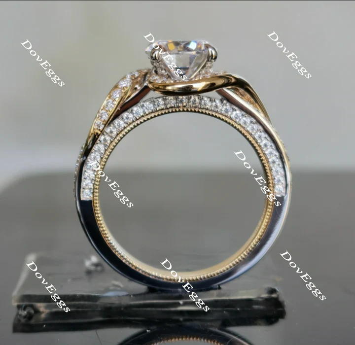 DovEggs art deco vintage pave engagement ring only semi-mount only(Exclusively to DovEggs Stones)