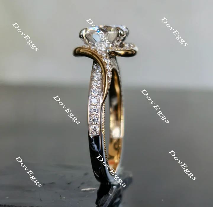 DovEggs art deco vintage pave engagement ring only semi-mount only(Exclusively to DovEggs Stones)