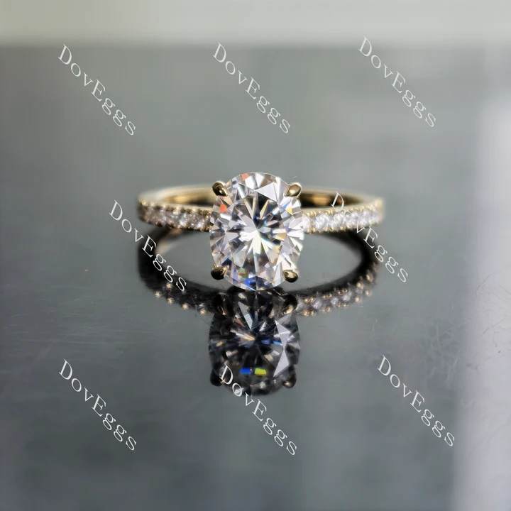 DovEggs half eternity pave engagement ring only semi-mount only(Exclusively to DovEggs Stones)