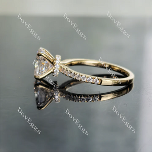 DovEggs half eternity pave engagement ring only semi-mount only(Exclusively to DovEggs Stones)