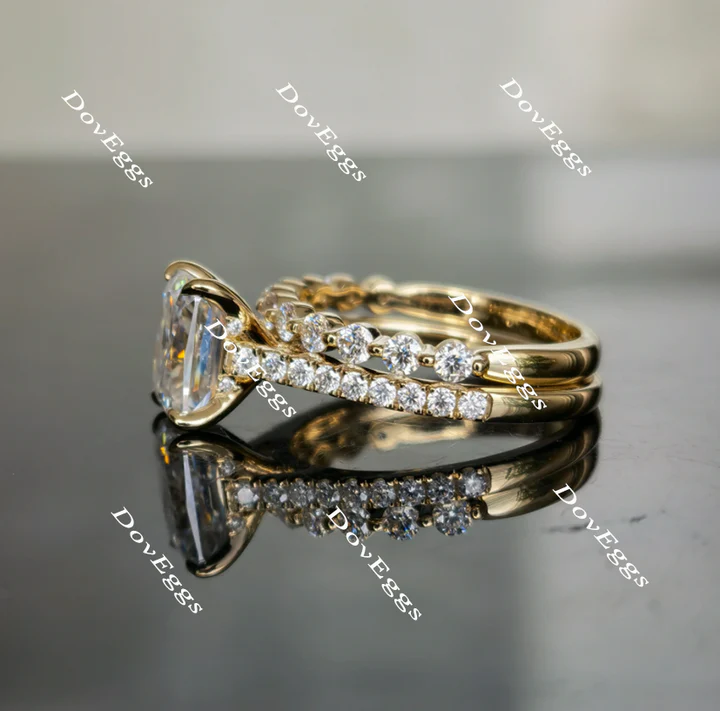 DovEggs half eternity pave engagement ring only semi-mount only(Exclusively to DovEggs Stones)