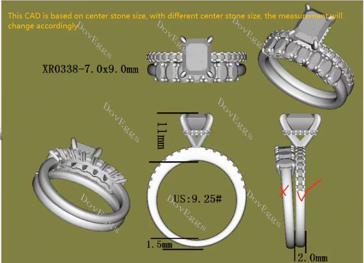 DovEggs pave engagement ring only semi-mount only(Exclusively to DovEggs Stones)