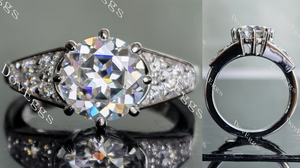 DovEggs art deco engagement ring only semi-mount only(Exclusively to DovEggs Stones)