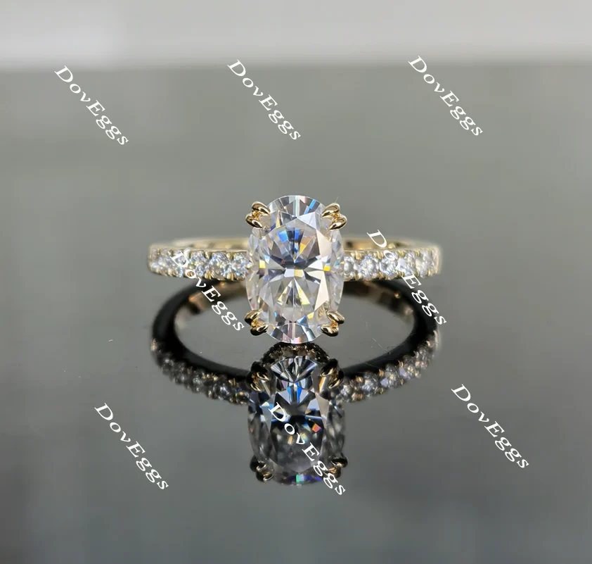 Miranda pave engagement ring only semi-mount only(Exclusively to DovEggs Stones)