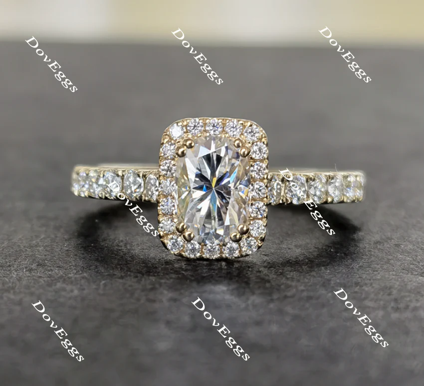 Doveggs pave halo engagement ring only semi-mount only(Exclusively to DovEggs Stones)