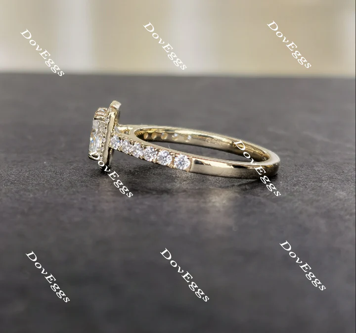 Doveggs pave halo engagement ring only semi-mount only(Exclusively to DovEggs Stones)