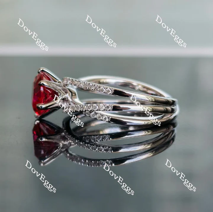 Doveggs split shanks pave engagement ring only semi-mount only(Exclusively to DovEggs Stones)