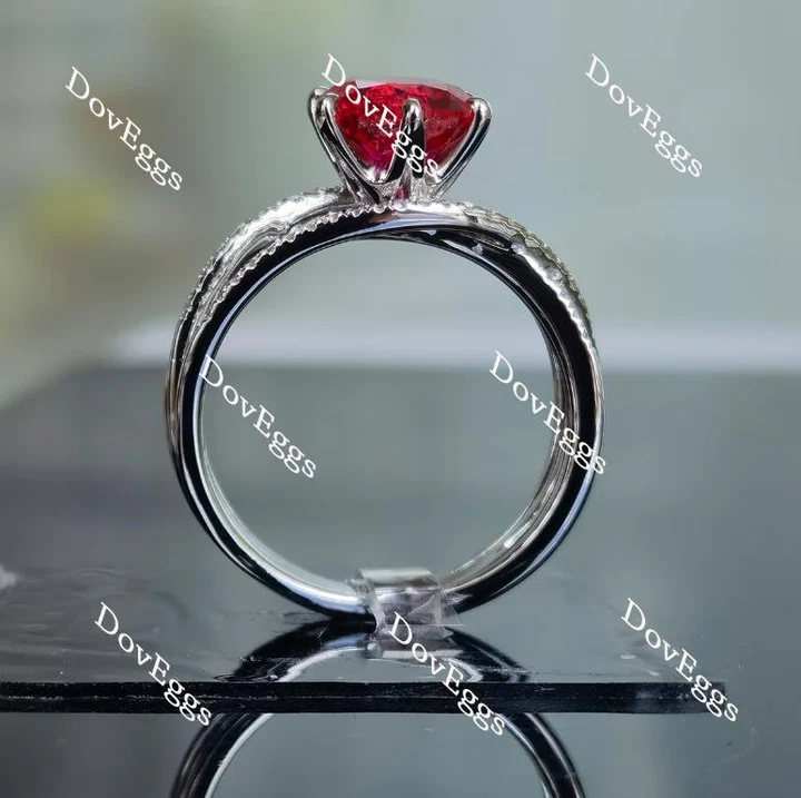 Doveggs split shanks pave engagement ring only semi-mount only(Exclusively to DovEggs Stones)