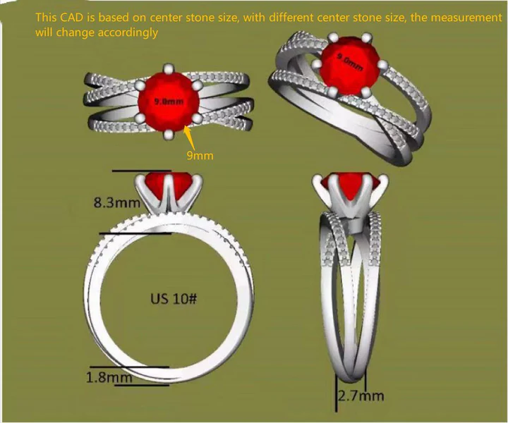 Doveggs split shanks pave engagement ring only semi-mount only(Exclusively to DovEggs Stones)