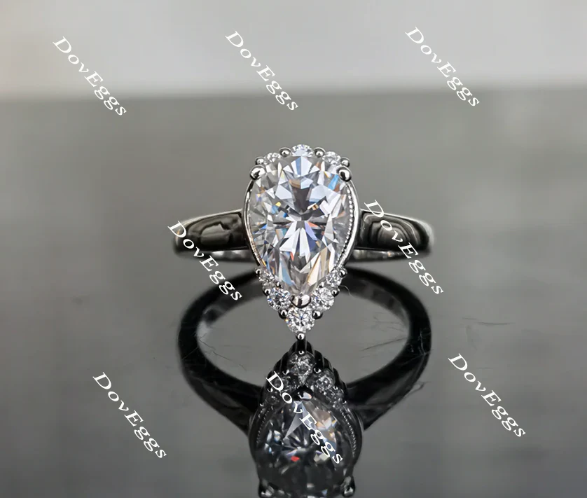 Doveggs art deco engagement ring only semi-mount only(Exclusively to DovEggs Stones)