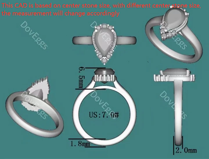 Doveggs art deco engagement ring only semi-mount only(Exclusively to DovEggs Stones)