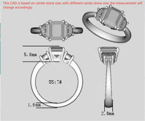 Doveggs three stones engagement ring semi-mount only(Exclusively to DovEggs Stones)