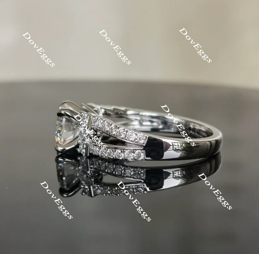 Doveggs pave split shanks engagement ring only semi-mount only(Exclusively to DovEggs Stones)