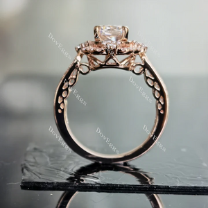 The Isabela halo pave vintage engagement ring only semi-mount only(Exclusively to DovEggs Stones)