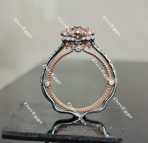 Doveggs flower shape pave engagement ring only semi-mount only(Exclusively to DovEggs Stones)