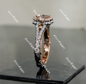 Doveggs flower shape pave engagement ring only semi-mount only(Exclusively to DovEggs Stones)