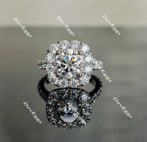 Doveggs pave halo floral engagement ring only semi-mount only(Exclusively to DovEggs Stones)