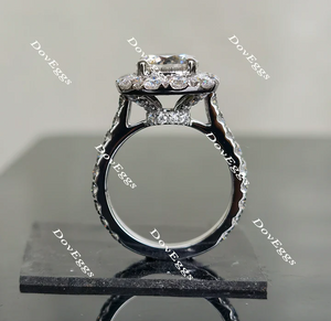 Doveggs pave halo floral engagement ring only semi-mount only(Exclusively to DovEggs Stones)