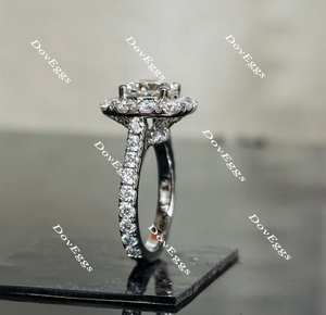 Doveggs pave halo floral engagement ring only semi-mount only(Exclusively to DovEggs Stones)