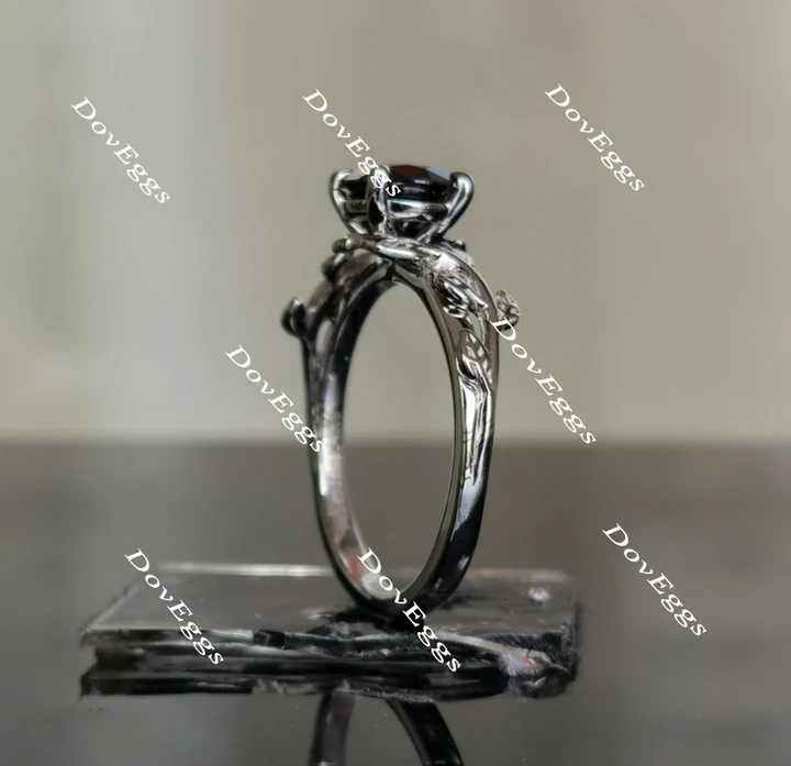 DovEggs flower art deco solitaire engagement ring only semi-mount only(Exclusively to DovEggs Stones)