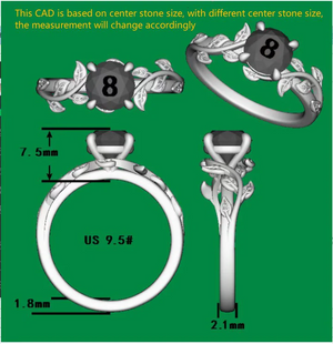 DovEggs flower art deco solitaire engagement ring only semi-mount only(Exclusively to DovEggs Stones)