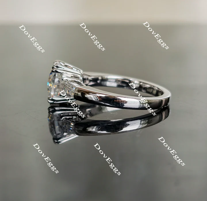 Doveggs three-stone engagement ring only semi-mount only(Exclusively to DovEggs Stones)