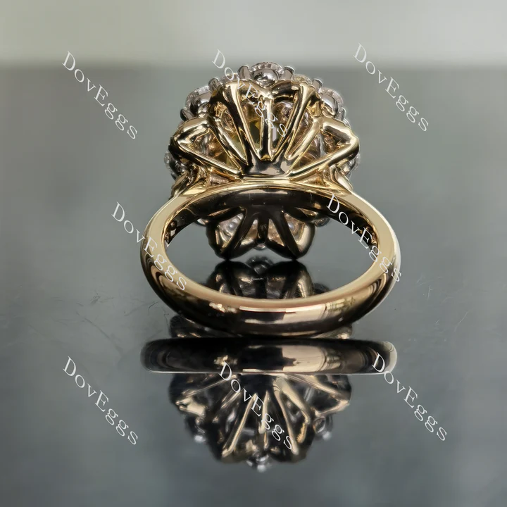 Doveggs floral double halo engagement ring only semi-mount only(Exclusively to DovEggs Stones)