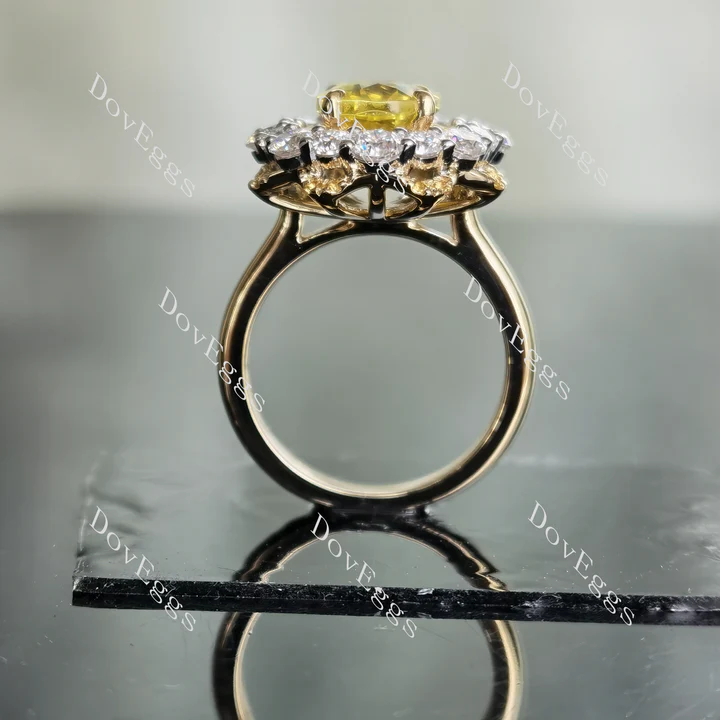 Doveggs floral double halo engagement ring only semi-mount only(Exclusively to DovEggs Stones)