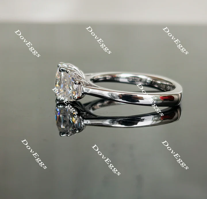 Doveggs three stone engagement ring only semi-mount only(Exclusively to DovEggs Stones)