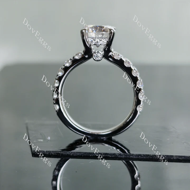 Doveggs pave engagement ring only semi-mount only(Exclusively to DovEggs Stones)