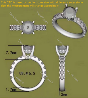 Doveggs pave engagement ring only semi-mount only(Exclusively to DovEggs Stones)