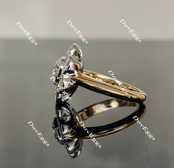 Doveggs flower shape engagement ring only semi-mount only(Exclusively to DovEggs Stones)