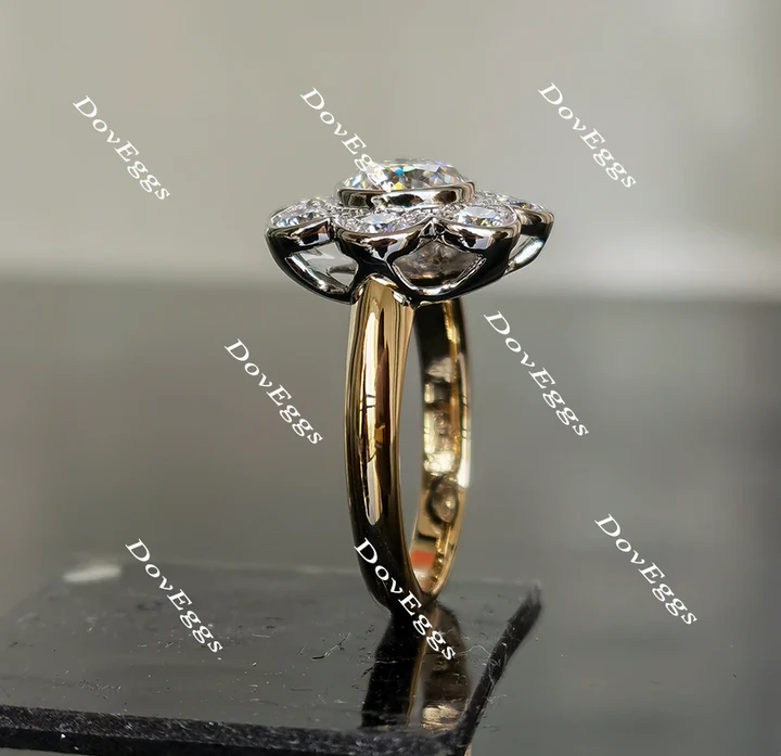 Doveggs flower shape engagement ring only semi-mount only(Exclusively to DovEggs Stones)