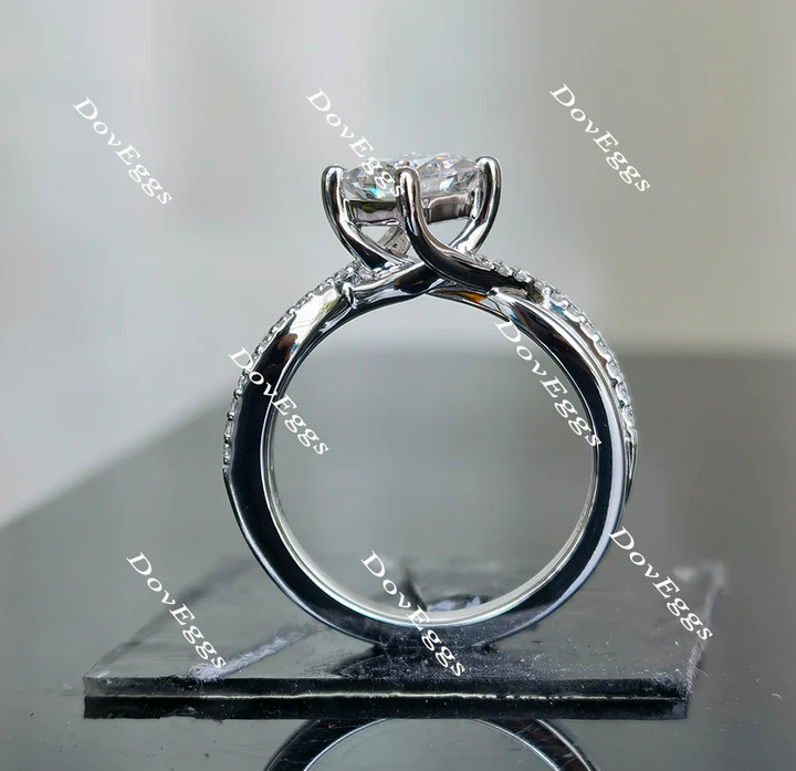 Doveggs curved pave engagement ring only semi-mount only(Exclusively to DovEggs Stones)