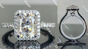 Doveggs vintage halo pave engagement ring only semi-mount only(Exclusively to DovEggs Stones)