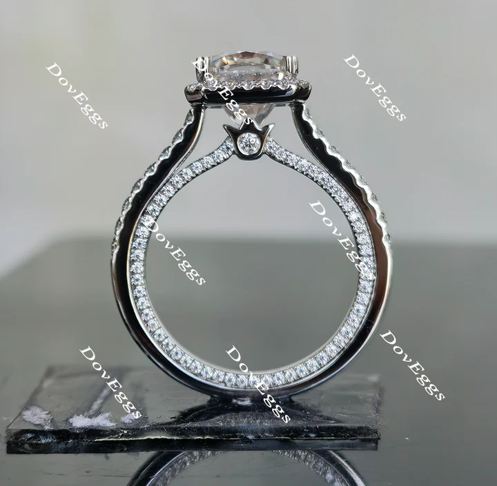 Doveggs vintage halo pave engagement ring only semi-mount only(Exclusively to DovEggs Stones)