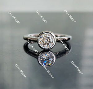 Doveggs bezel solitaire engagement ring only semi-mount only(Exclusively to DovEggs Stones)