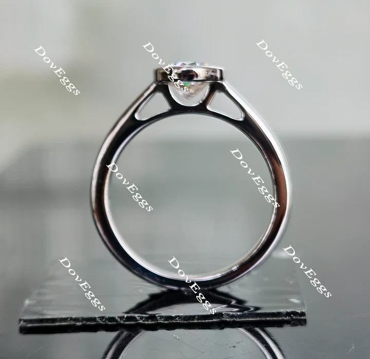 Doveggs bezel solitaire engagement ring only semi-mount only(Exclusively to DovEggs Stones)