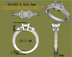 Doveggs side stones carved vintage engagement ring only semi-mount only(Exclusively to DovEggs Stones)