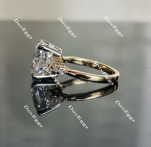 Sandra Oval side stone engagement ring only semi-mount only(Exclusively to DovEggs Stones)