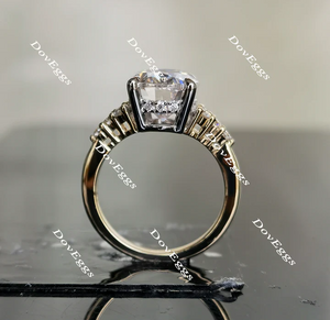 Sandra Oval side stone engagement ring only semi-mount only(Exclusively to DovEggs Stones)