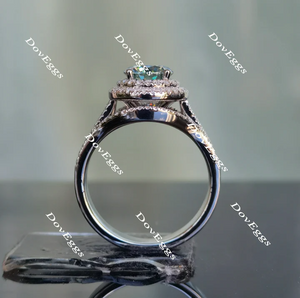 Doveggs double halo pave engagement ring only semi-mount only(Exclusively to DovEggs Stones)