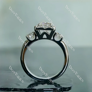 Doveggs three stones engagement ring only semi-mount only(Exclusively to DovEggs Stones)