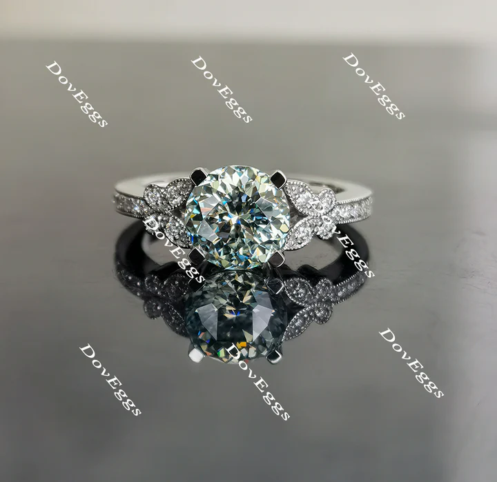 Doveggs art deco pave engagement ring only semi-mount only(Exclusively to DovEggs Stones)