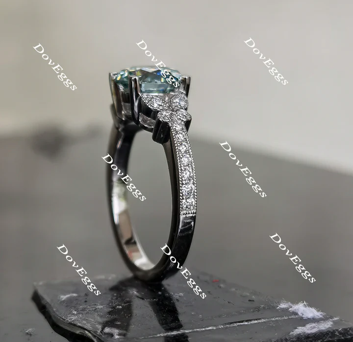 Doveggs art deco pave engagement ring only semi-mount only(Exclusively to DovEggs Stones)