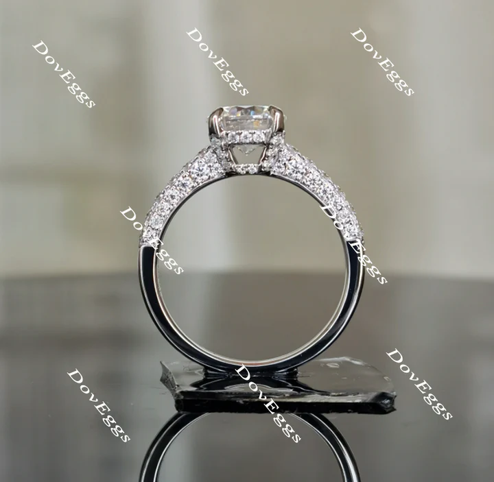 Doveggs half eternity pave engagement ring only semi-mount only(Exclusively to DovEggs Stones)