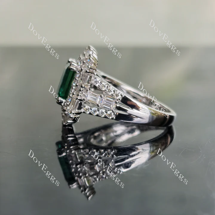 Doveggs double halo split shanks engagement ring only semi-mount only(Exclusively to DovEggs Stones)