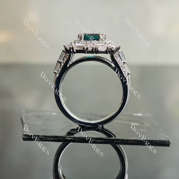 Doveggs double halo split shanks engagement ring only semi-mount only(Exclusively to DovEggs Stones)