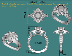 Doveggs floral engagement ring only semi-mount only(Exclusively to DovEggs Stones)