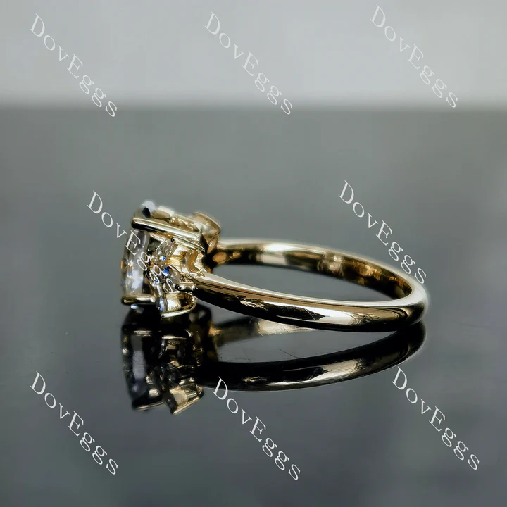 Doveggs floral side stone engagement ring only semi-mount only(Exclusively to DovEggs Stones)